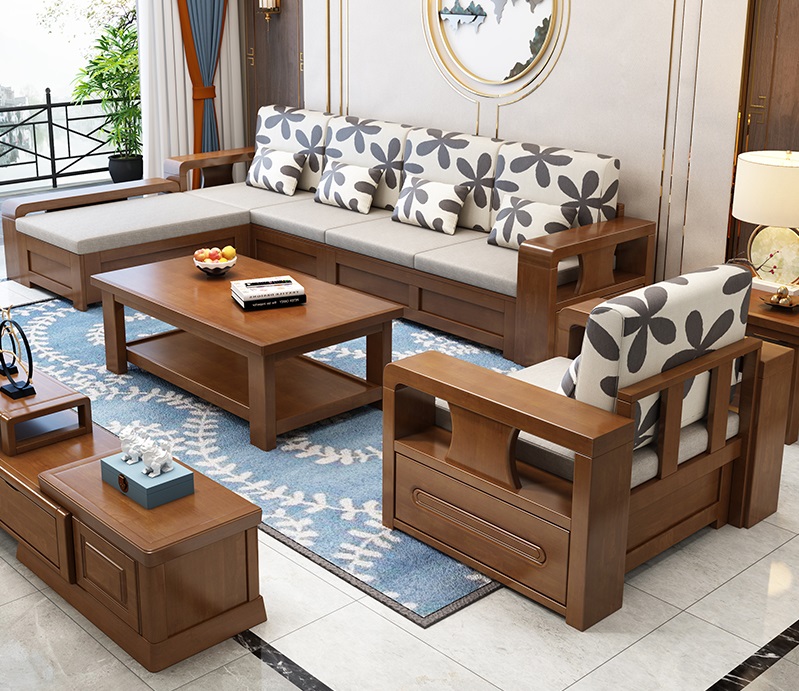 thảm ghế gỗ phòng khách