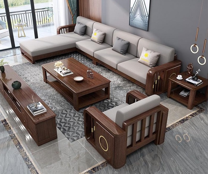 Thảm ghế gỗ phòng khách