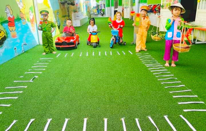 thảm cỏ nhân tạo trường mầm non