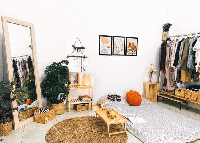 Mẫu thảm tròn đơn giản, đẹp cho phòng ngủ có diện tích nhỏ