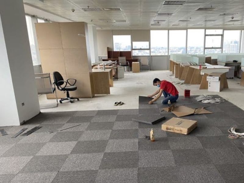 7 bước thi công thảm văn phòng đạt chuẩn